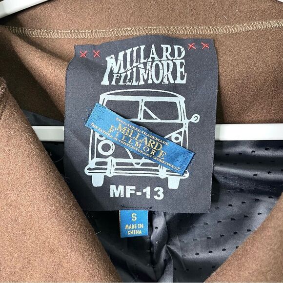 Millard Fillmore Coat Women’s Small Long Brown Wool Blend - Picture 3 of 8